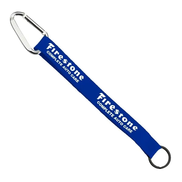 3/4" Sewn Polyester Keychain with Metal Split-Ring