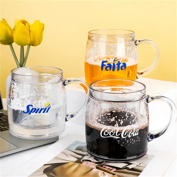 Double Wall Thickened Plastic Cooling Beer Mug with Freezer