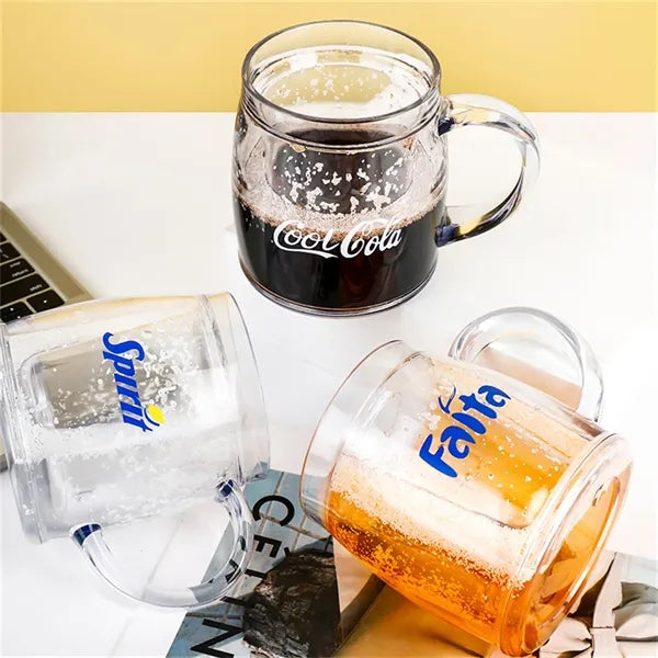 Double Wall Thickened Plastic Cooling Beer Mug with Freezer