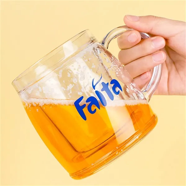 Double Wall Thickened Plastic Cooling Beer Mug with Freezer
