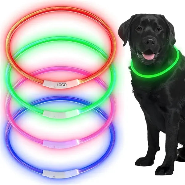 USB Rechargeable LED Dog Collar Night Safety Light