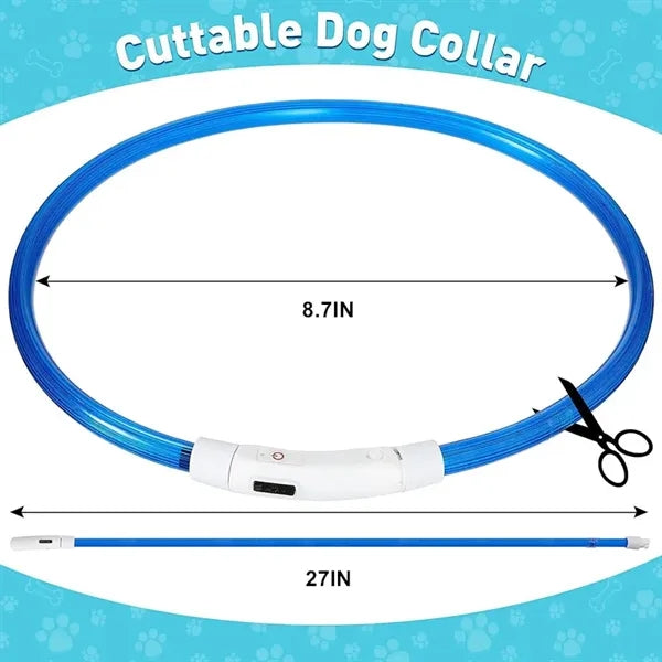 USB Rechargeable LED Dog Collar Night Safety Light
