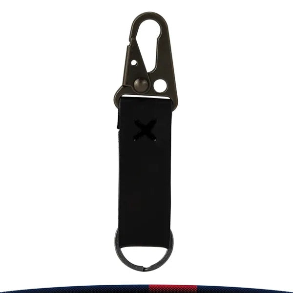 Vintheir Antique Nickel Carabiner Leather Keychain