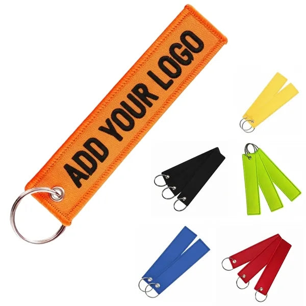 Embroidered Fabric Key Tag