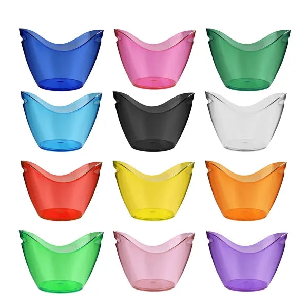 4L Clear Plastic Ice Bucket Cooler With Handle