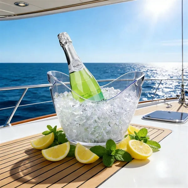 4L Clear Plastic Ice Bucket Cooler With Handle