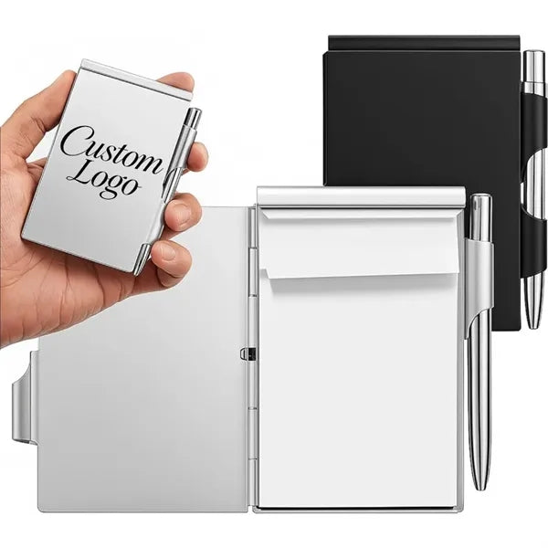 Metal Pocket Notebook With Pen And Refillable Paper