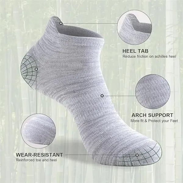 Premium Bamboo Fiber Men's Ankle Socks - Naturally Antibacte