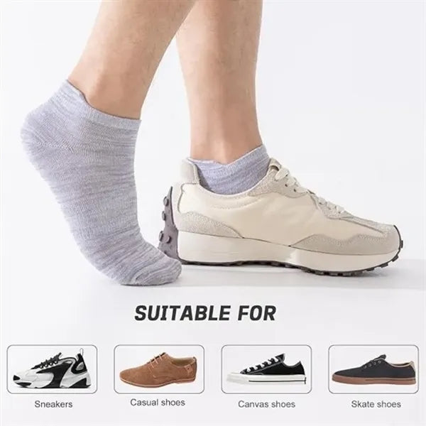 Premium Bamboo Fiber Men's Ankle Socks - Naturally Antibacte