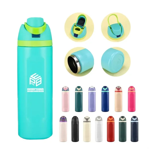 24oz Stainless Steel Sports Water Bottle with Dual-Drink Lid