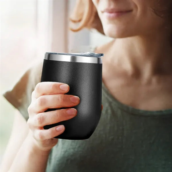 ChillSip 12oz Insulated Stainless Wine Cup with Straw-Lid