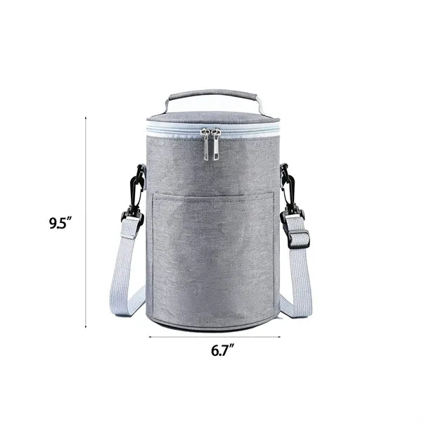 Thermal Cylindrical Food Bag Featuring Carry Handle Daily