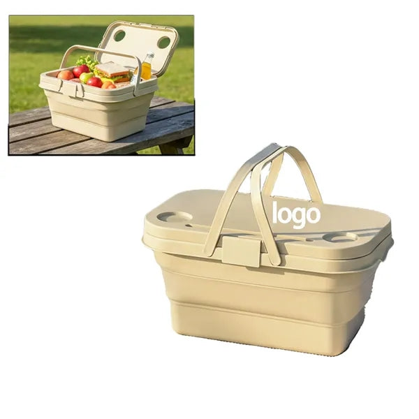 Collapsible Carry Basket Designed For Travel Meals