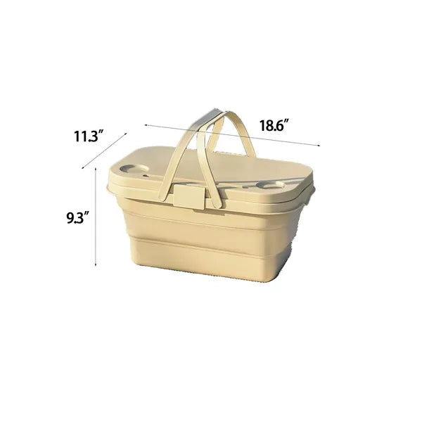 Collapsible Carry Basket Designed For Travel Meals