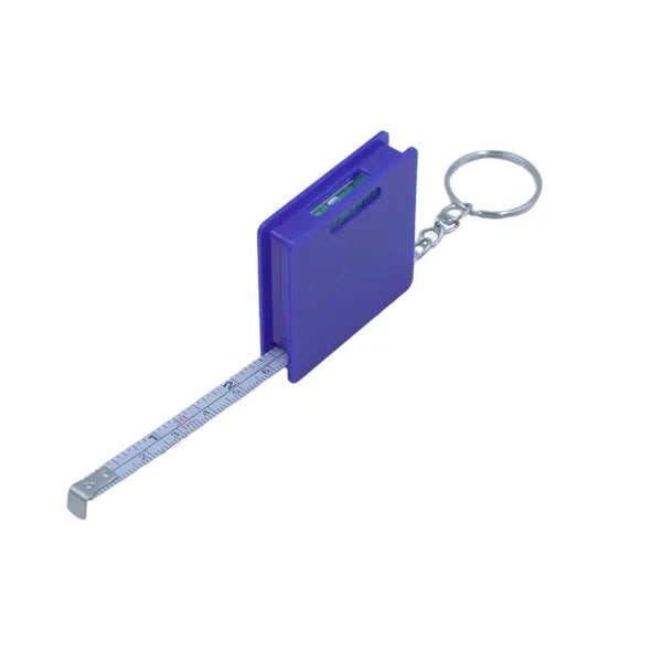 Mini Keychain Tape Bubble Level 1meter Measuring Steel Ruler