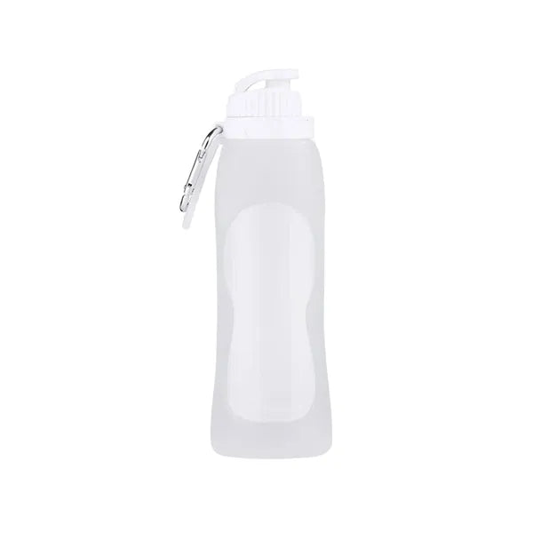 17oz Foldable Silicone Sports Water Bottle w/ Keychain