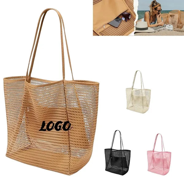 Foldable Breathable Mesh Beach Tote Bag