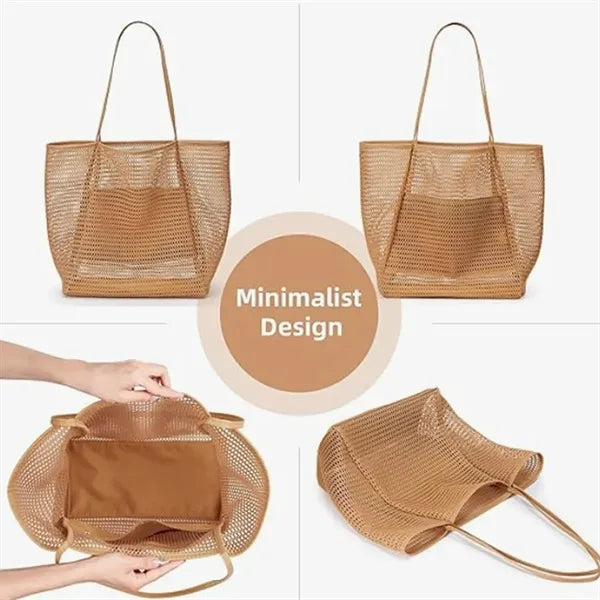 Foldable Breathable Mesh Beach Tote Bag