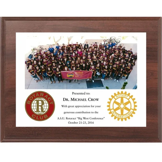 4.25" x 6" Cherry Finish Plaque w/ Full Color Sublimation