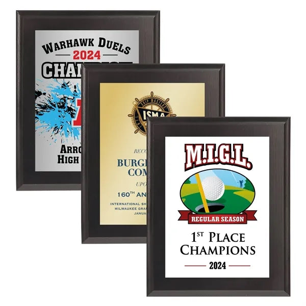 6" x 8" Black Matte Finish Plaque with Sublimated Plate