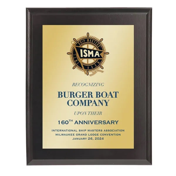 5" x 7" Black Matte Finish Plaque with Sublimated Plate
