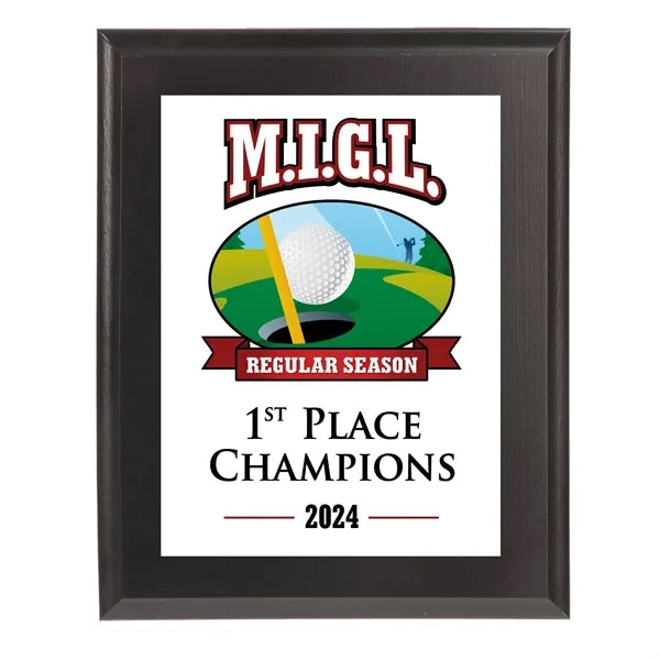 5" x 7" Black Matte Finish Plaque with Sublimated Plate