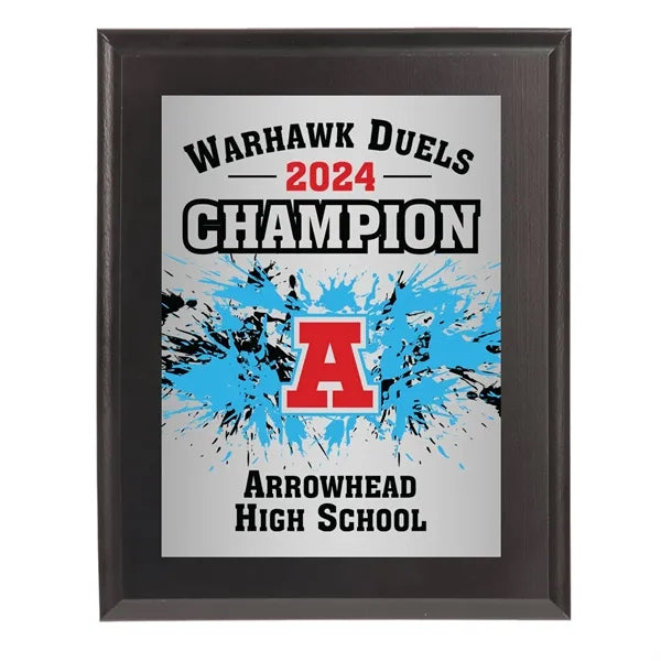 4.25" x 6" Black Matte Finish Plaque with Sublimated Plate
