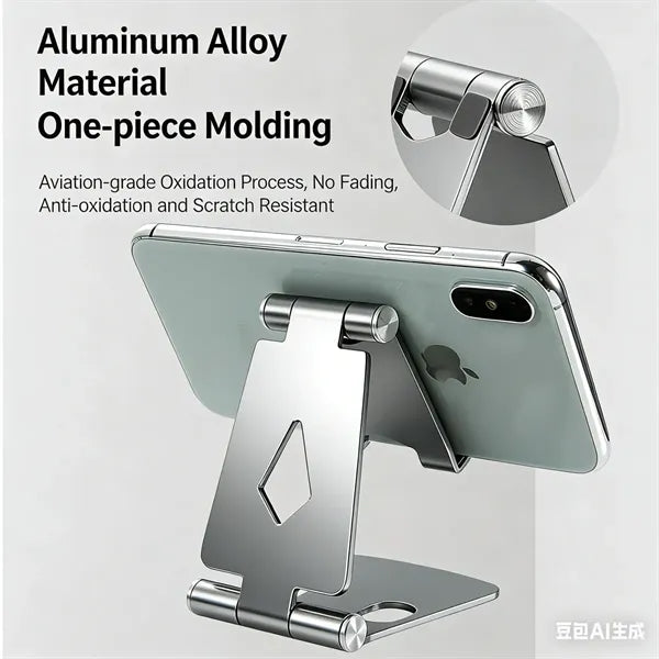 Aluminum Alloy Dual-Fold Portable Mini Phone Stand for Desk