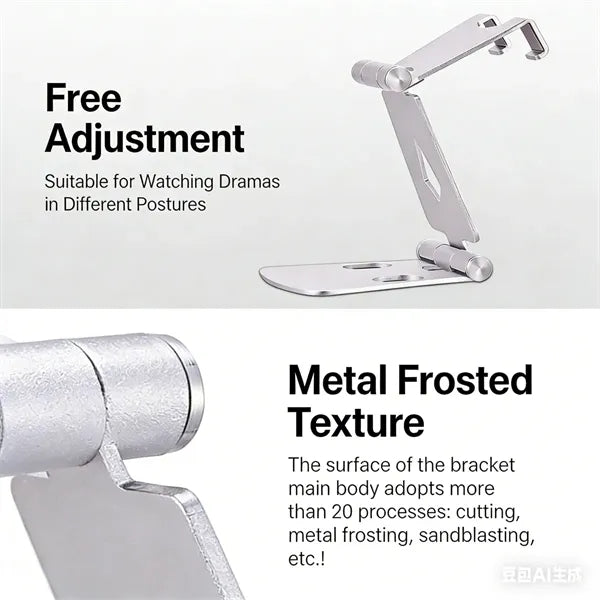 Aluminum Alloy Dual-Fold Portable Mini Phone Stand for Desk