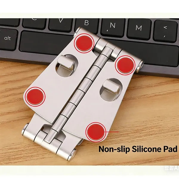 Aluminum Alloy Dual-Fold Portable Mini Phone Stand for Desk