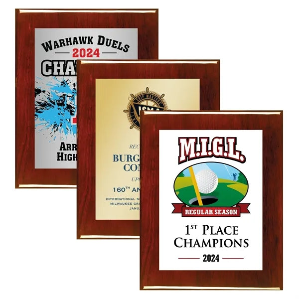 7" x 9" Rosewood Piano Plaque with Sublimated Plate