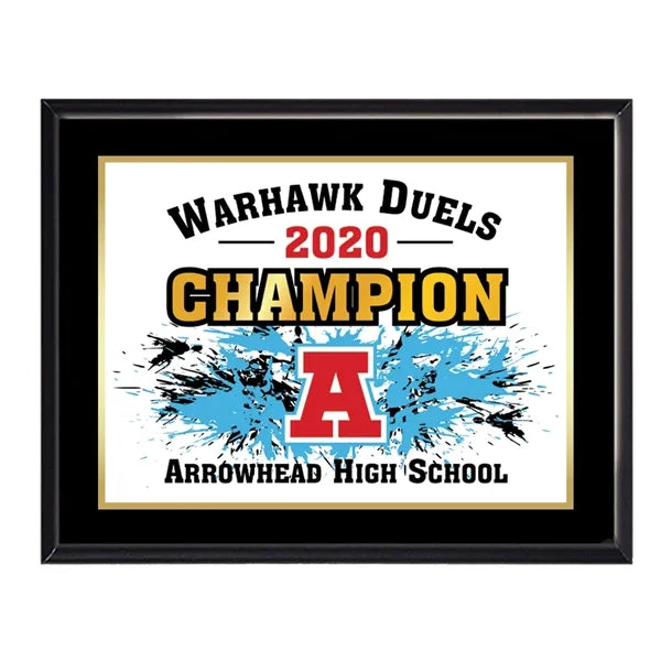5" x 7" Black Matte Sublimated Plaque and Back Plate