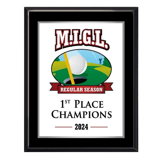 5" x 7" Black Matte Sublimated Plaque and Back Plate