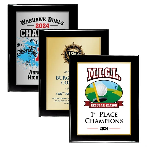 7" x 9" Black Piano Sublimated Plaque and Back Plate