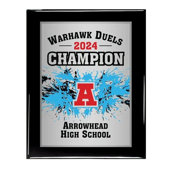 7" x 9" Black Piano Sublimated Plaque and Back Plate