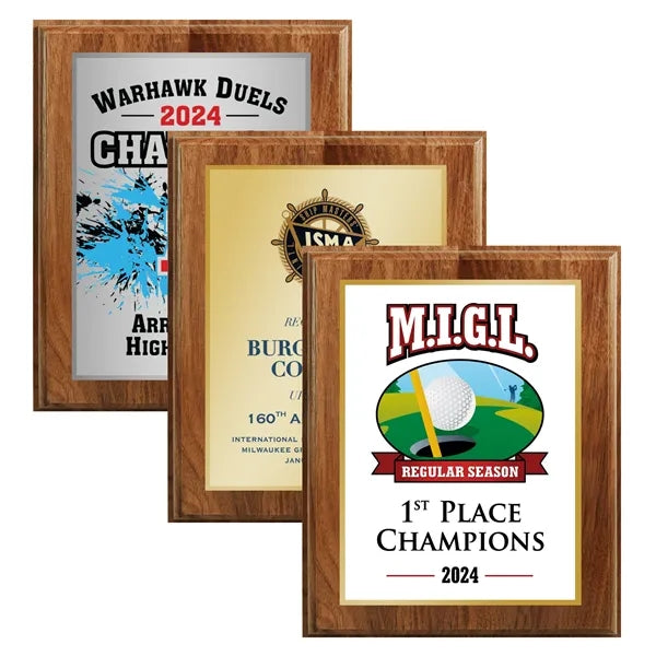 8" x 10" Genuine Walnut Sublimated Plaque and Back Plate