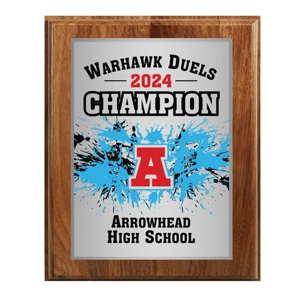 8" x 10" Genuine Walnut Sublimated Plaque and Back Plate
