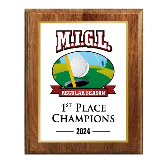 8" x 10" Genuine Walnut Sublimated Plaque and Back Plate