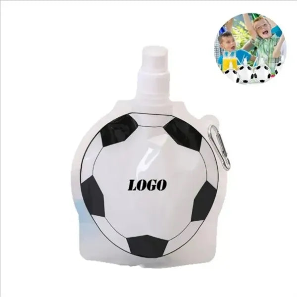 16 Oz Soccer-Themed Collapsible Water Bottle