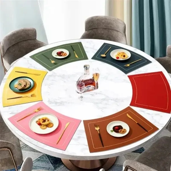Elegant Fan-Shaped Leather Placemat