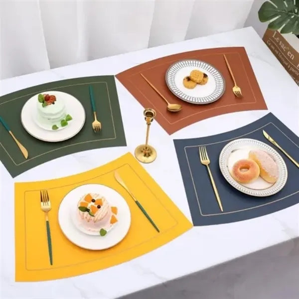 Elegant Fan-Shaped Leather Placemat