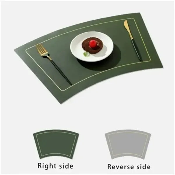 Elegant Fan-Shaped Leather Placemat
