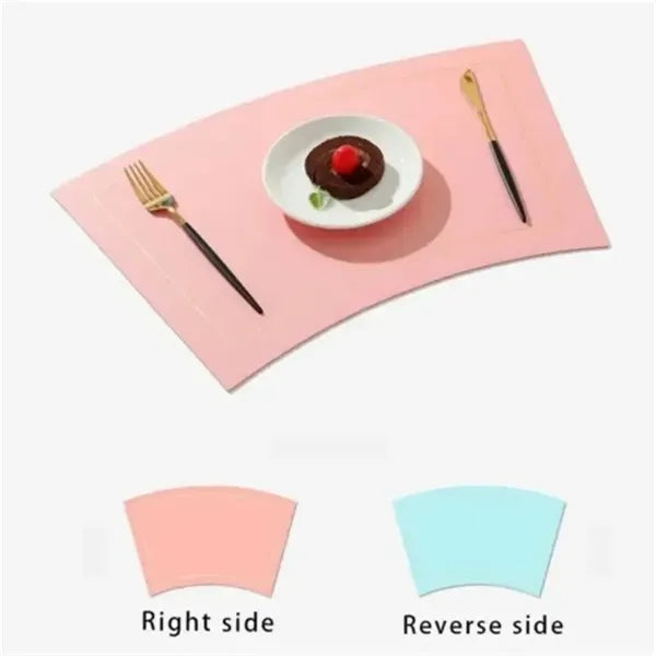 Elegant Fan-Shaped Leather Placemat