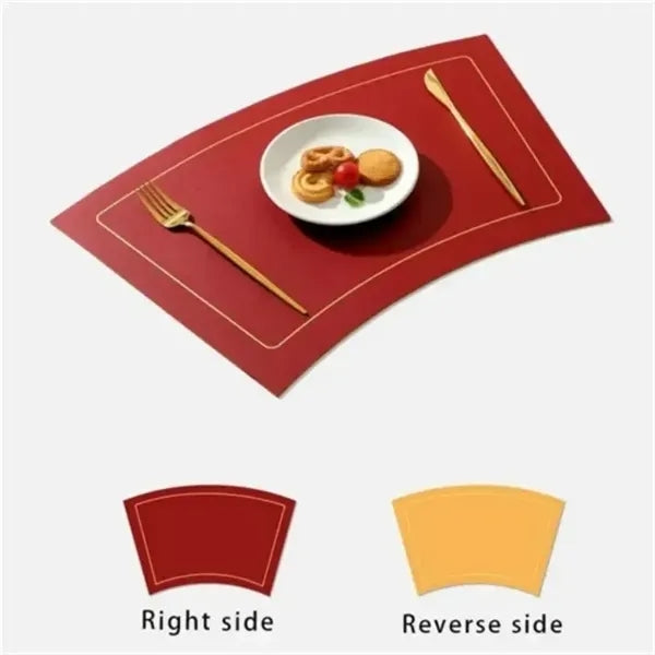 Elegant Fan-Shaped Leather Placemat