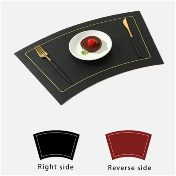 Elegant Fan-Shaped Leather Placemat