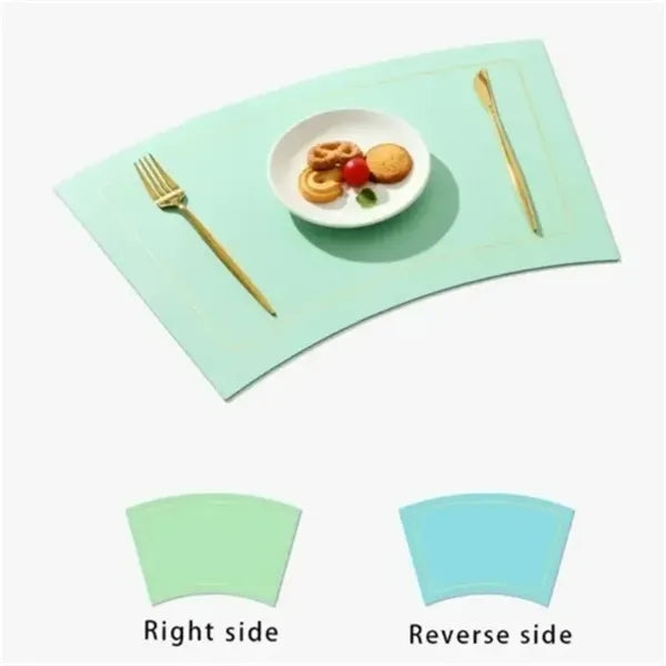 Elegant Fan-Shaped Leather Placemat