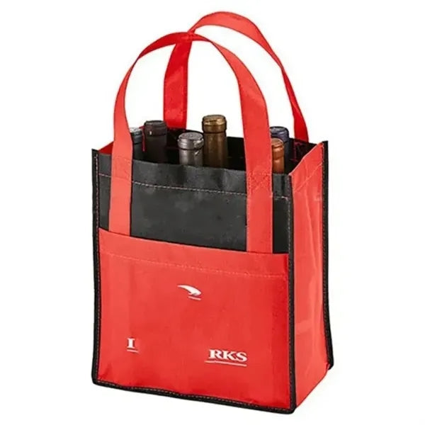 6-Bottle Wine Carrier Tote with Pockets