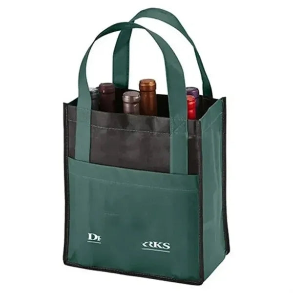 6-Bottle Wine Carrier Tote with Pockets