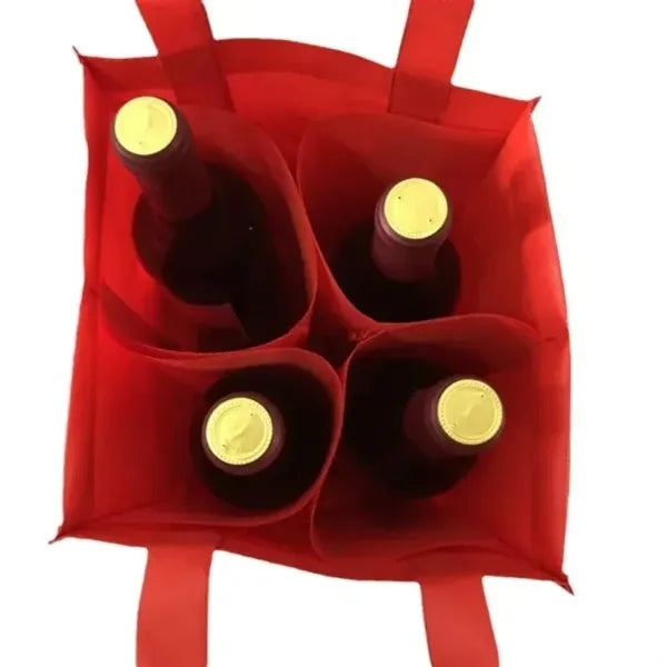6-Bottle Wine Carrier Tote with Pockets