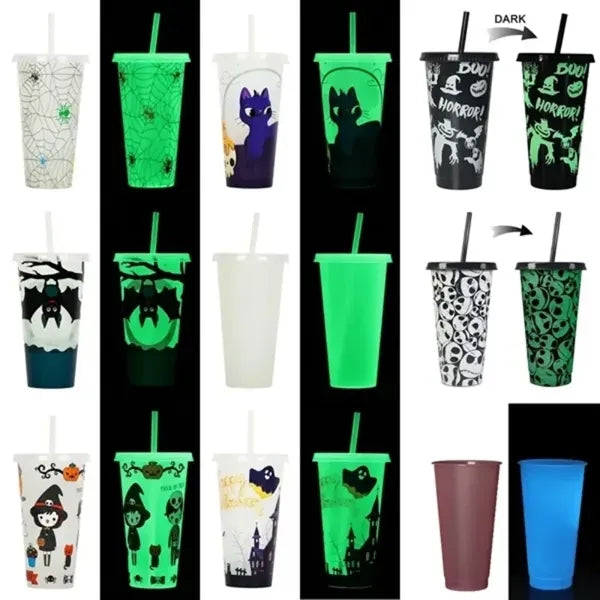 Night Glow Color-Changing Tumbler with Straw
